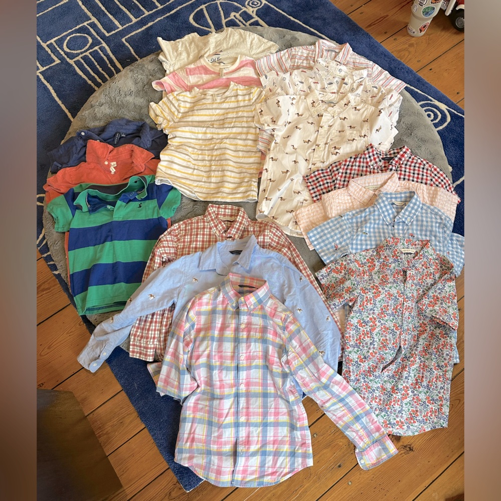 17 piece lot of Janie and Jack size 8 boys shirts